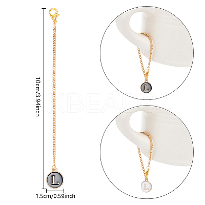 Flat Round with Letter Alloy Enamel Wine Glass Charms AJEW-AB00184-12-1