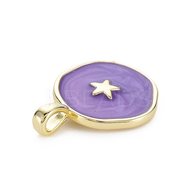 Brass Enamel Pendants KK-Q283-057H-NR-1