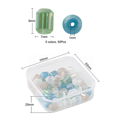 50Pcs 5 Colors Transparent Electroplate Glass Beads Strands EGLA-YW0001-36-1