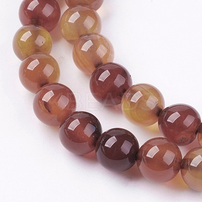 Natural Agate Bead Strands G-R173-8mm-05-1