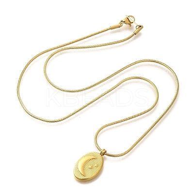 Ion Plating(IP) 304 Stainless Steel Pendant Necklace NJEW-K255-15G-1