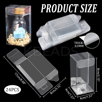 Transparent PET Tea Storage Boxes CON-WH0106-08B-1