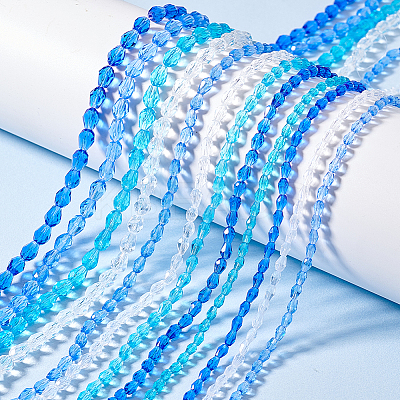 24Strands 12 Styles Transparent Faceted Glass Beads GLAA-GA0002-04-1