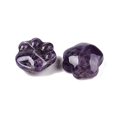 Natural Amethyst Cat Paw Print Figurines DJEW-N003-03B-1