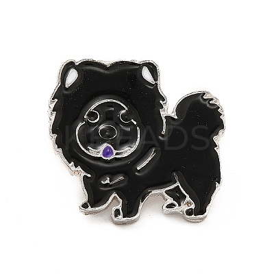 Dog Enamel Pin with Brass Butterfly Clutches LS-JEWB-A006-01F-1
