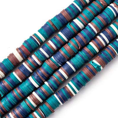 Handmade Polymer Clay Beads Strands CLAY-R089-8mm-T017-1