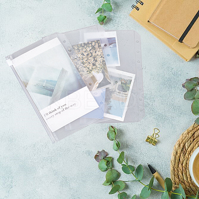Transparent PVC 6-Ring Binder Zip Top Storage Bags ABAG-WH0038-48A-1