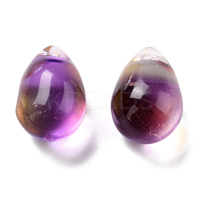 Electroplate Glass Charms GLAA-P049-C07-1
