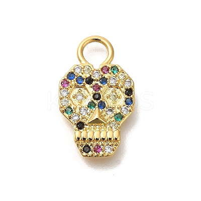 Brass Cubic Zirconia Pendants KK-M295-12G-1
