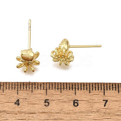 Octopus Brass Micro Pave Cubic Zirconia Stud Earrings EJEW-H157-02G-1