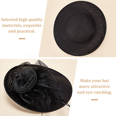 Linen Mini Hat Fascinator Base AJEW-WH0561-32A-1