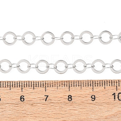 304 Stainless Steel 6MM Ring Link Chain Necklaces NJEW-P343-01A-P-1