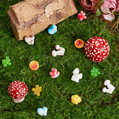 36Pcs 9 Styles Microlandscape Simulation Mushroom Pot Gardening for Doll RESI-SP0001-33-1