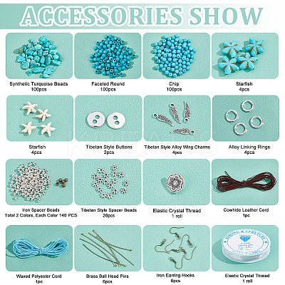 DIY Gemstone Earring & Bracelet & Necklace Making Kit DIY-PH0009-10-1