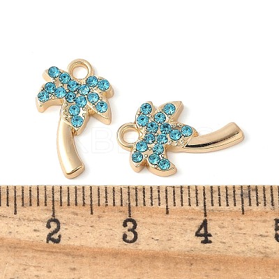Alloy Aquamarine Rhinestone Pendants PALLOY-E775-19G-1