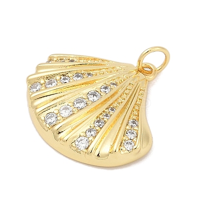 Brass Micro Pave Cubic Zirconia Pendants KK-U058-41G-1