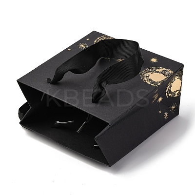 Sun Moon Star Printed Paper Gift Bags with Cotton Handles CARB-F013-02-1