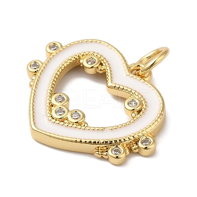 Rack Plating Brass Micro Pave Cubic Zirconia and Enamel Pendants KK-B092-10G-1