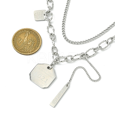 304 Stainless Steel Chain Necklaces NJEW-M078-12G-1
