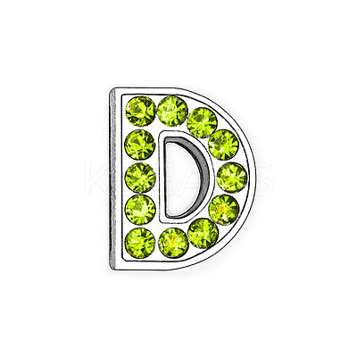 Glass Rhinestone Slide Charms PALLOY-TAC0018-02-D-1