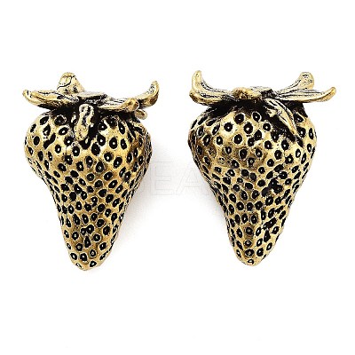 Brass Strawberry Figurines Statues for Home Desktop Feng Shui Ornament DJEW-Z008-04AB-1