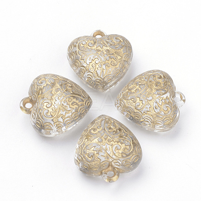 Plating Transparent Acrylic Pendants X-PACR-Q115-43-1