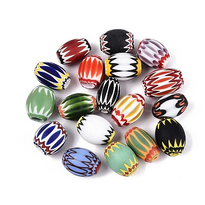 Handmade Millefiori Glass Barrel Beads LA-N002-23-1