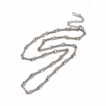 Non-Tarnish 304 Stainless Steel Twist Bar Link Chain Necklace for Women NJEW-E081-05P-1