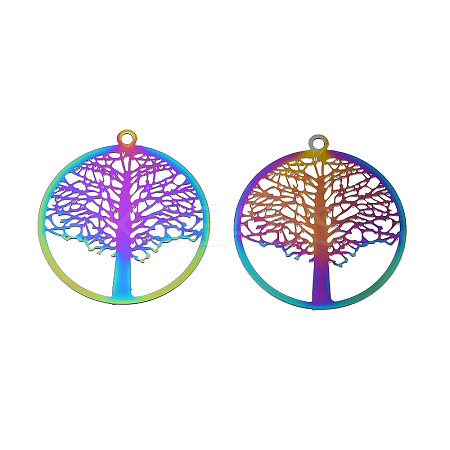 Ion Plating(IP) 201 Stainless Steel Filigree Pendants LS-STAS-S118-069-1