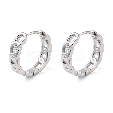 Brass Chain Charm Hoop Earrings for Women LS-EJEW-F347-02P-02-1