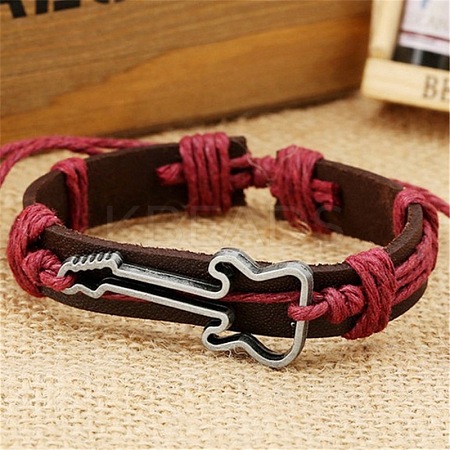 Zinc alloy environmentally friendly guitar accessories genuine leather bracelet XT4620-3-1
