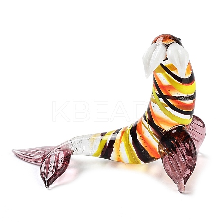 3D Sea Lion Handmade Lampwork Display Decoration DJEW-C012-03-1