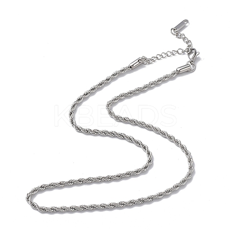 Non-Tarnish 304 Stainless Steel Rope Chain Necklace for Men Women X-NJEW-K245-023D-1