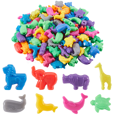 300G 2 Styles Plastic Beads FIND-SP0002-62-1