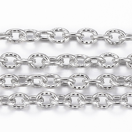 304 Stainless Steel Textured Cable Chains CHS-H012-02P-1