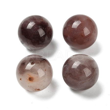 Natural Violet Strawberry Quartz Sphere Beads G-G290-07B-1