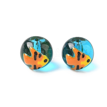 Ocean Theme Handmade Glass Enamel Beads LAMP-D304-02E-1