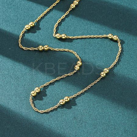 304 Stainless Steel Double Round Rope Chain Necklaces NJEW-C073-10G-1