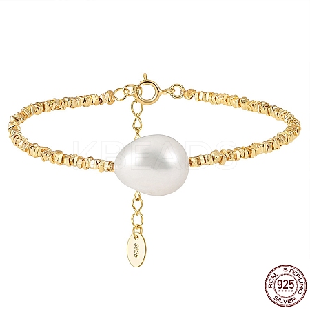 Natural Freshwater Pearls Link Bracelets BJEW-I314-136-1