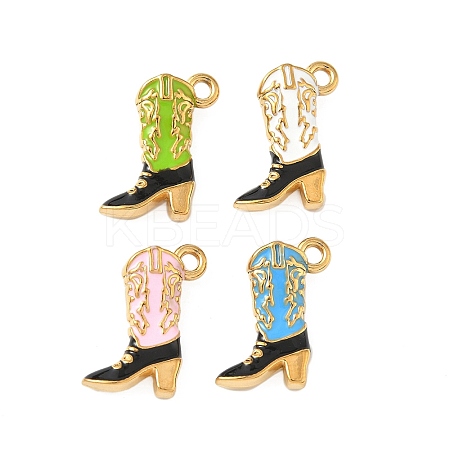 304 Stainless Steel Enamel Pendants STAS-I346-45G-03-1