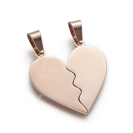 304 Stainless Steel Split Pendants LS-STAS-F214-01RG-1