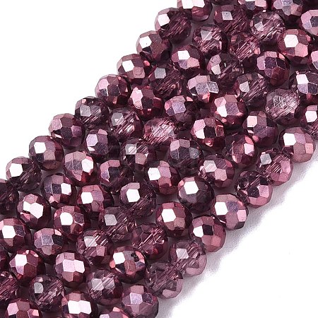 Transparent Electroplate Glass Beads Strands EGLA-Q131-01A-06-1