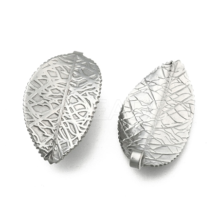 Tarnish Resistant 304 Stainless Steel Leaf Pendants STAS-S040-06P-1