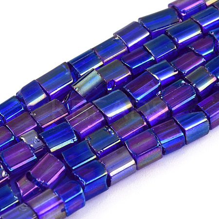 Transparent Electroplate Glass Bead Strands GLAA-N047-08-C03-1