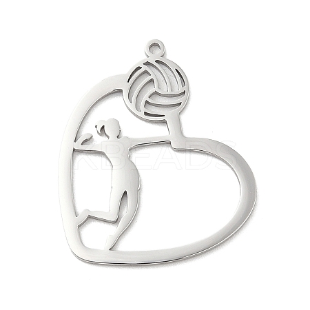 Non-Tarnish 304 Stainless Steel Pendants STAS-K287-04P-1