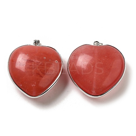 Cherry Quartz Glass Pendants KK-F868-15P-1