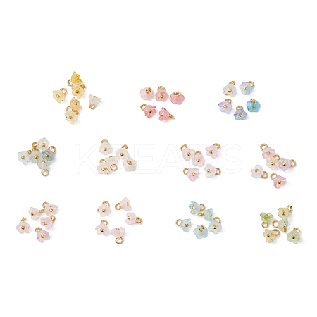 11Pcs Acrylic Flower Pendants PALLOY-JF03584-1
