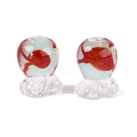Inner Flower Handmade Lampwork Beads LAMP-Q039-13D-1