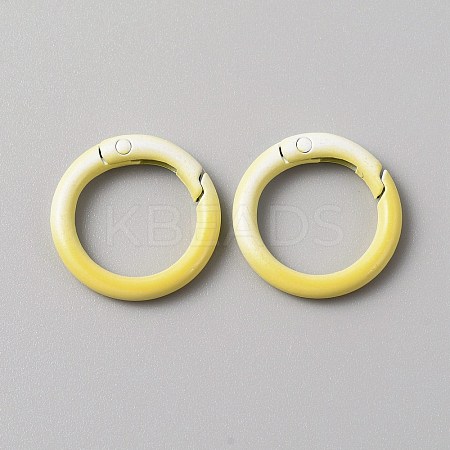Gradient Color Zinc Alloy Spring Gate Rings PALLOY-WH0001-82A-1