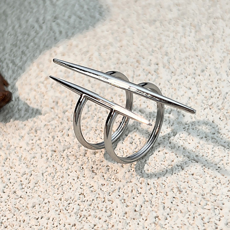 304 Stainless Steel Cuff Rings for Women RJEW-L133-05P-1